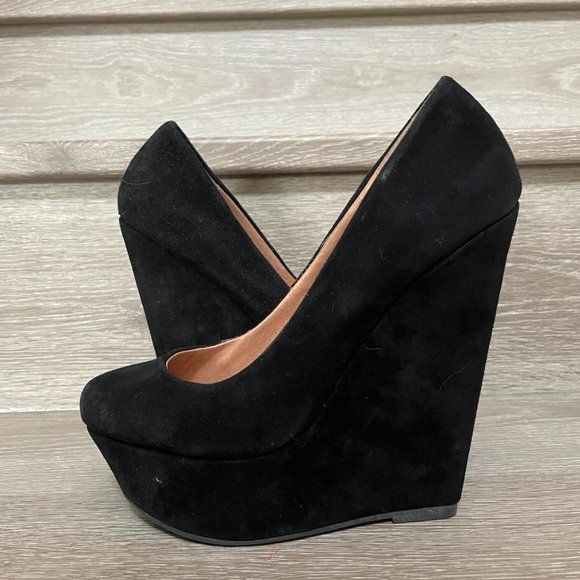 Aldo Platform Black Wedges Size 6 - Picture 1 of 2